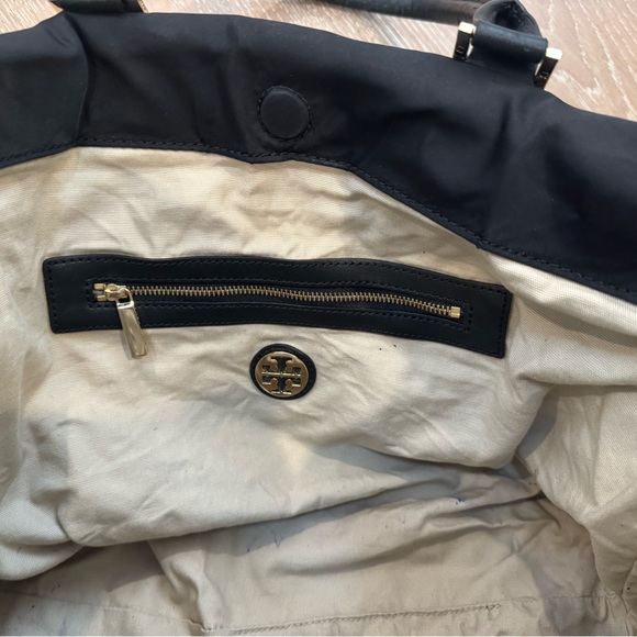 Tory Burch Black Nylon Tote Bag with Gold Accents - Picture 8 of 10